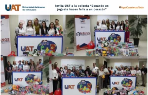 Invita UAT a la colecta “Donando un juguete haces feliz a un corazón”