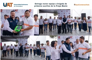 Entrega el Rector equipo de RCP a Brigada de Primeros Auxilios de la Preparatoria Mante