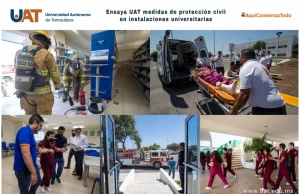 Ensaya UAT medidas de protección civil en instalaciones universitarias