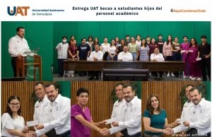 Entrega el rector becas a estudiantes hijos de docentes de la UAT