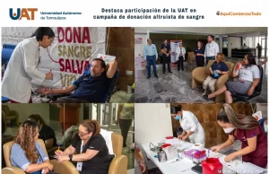 Destaca participación de la UAT en campaña de donación altruista de sangre