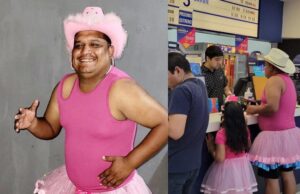 Un Parde de Nuevo Laredo se viste de rosa para acompañar a su hija al estreno de Barbie