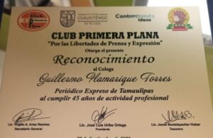 Extendemos nuestro más amplio reconocimiento al Director General y Subdirector de AL CIERRE NOTICIAS por sus 45 años de Actividad Profesional en el Periodismo.