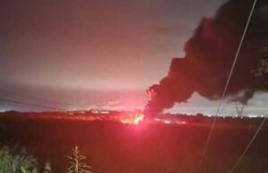 Incendio registrado en una zona de ductos de Petróleos Mexicanos (Pemex) en el municipio de Altamira