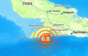 Un fuerte sismo de magnitud 6.8 sacudió el domingo el oriente de Cuba